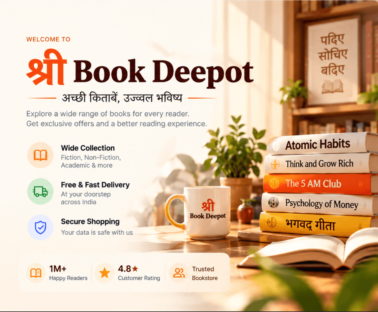 Welcome to Shree Book Depot — wide collection, free delivery, secure shopping
